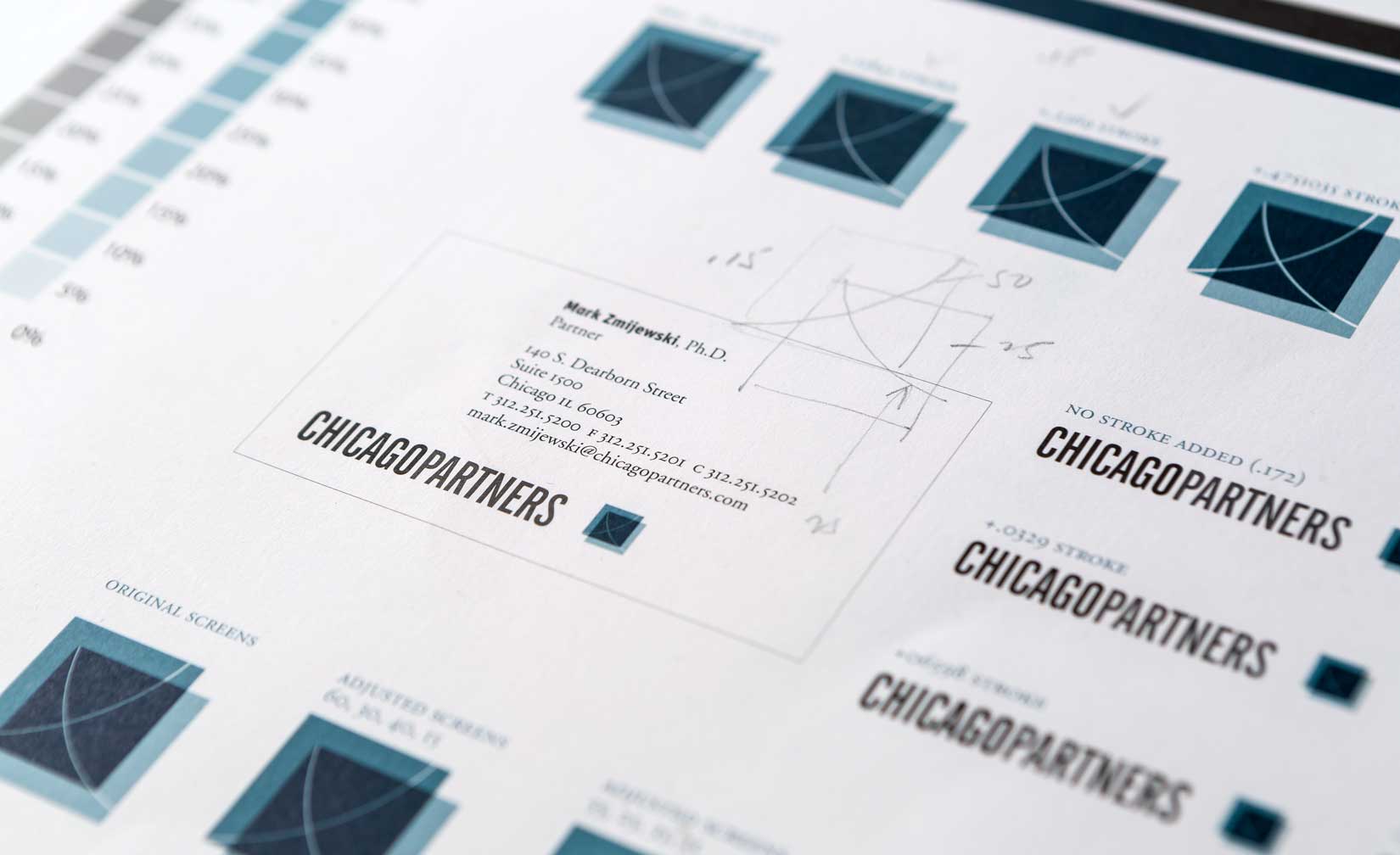 chicago-partners_press-sheet.jpg Art Direction by: Bart Crosby, Crosby Associates